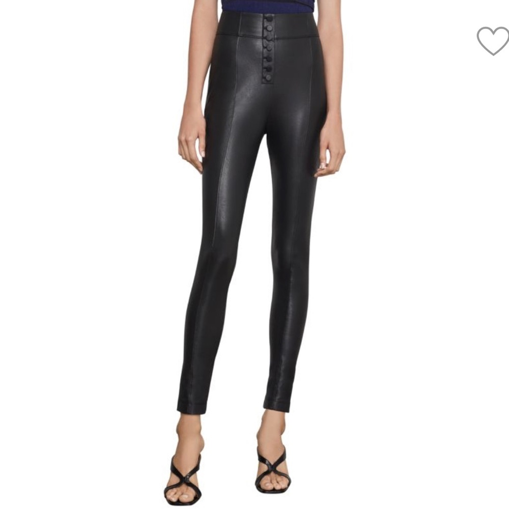 BCBGMAXAZRIA
Button-Front Faux Leather Leggings